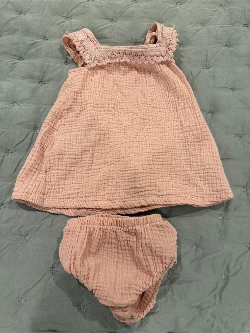 ANGEL DEAR EUC 6-12 MONTHS - Toddler Dress & Bloomers Set - Kids Accessories